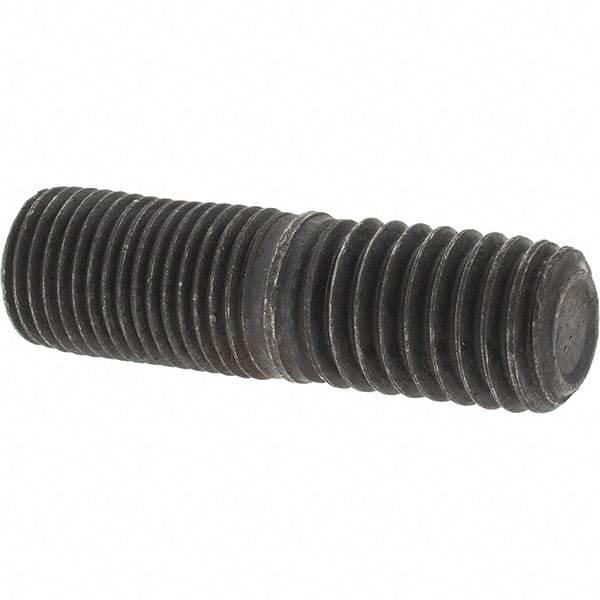 Value Collection - 1/2-20 Long Thread, 1/2-13 Short Thread, 1-3/4" OAL Unequal Double Threaded Stud - Steel, Uncoated, 7/8" Long Thread Length, 3/4" Short Thread Length - Apex Tool & Supply