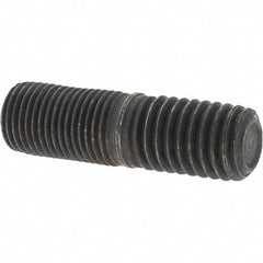 Value Collection - 1/2-20 Long Thread, 1/2-13 Short Thread, 1-3/4" OAL Unequal Double Threaded Stud - Steel, Uncoated, 7/8" Long Thread Length, 3/4" Short Thread Length - Apex Tool & Supply