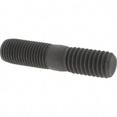 Value Collection - 7/16-20 Long Thread, 7/16-14 Short Thread, 2" OAL Unequal Double Threaded Stud - Steel, Uncoated, 15/16" Long Thread Length, 3/4" Short Thread Length - Apex Tool & Supply