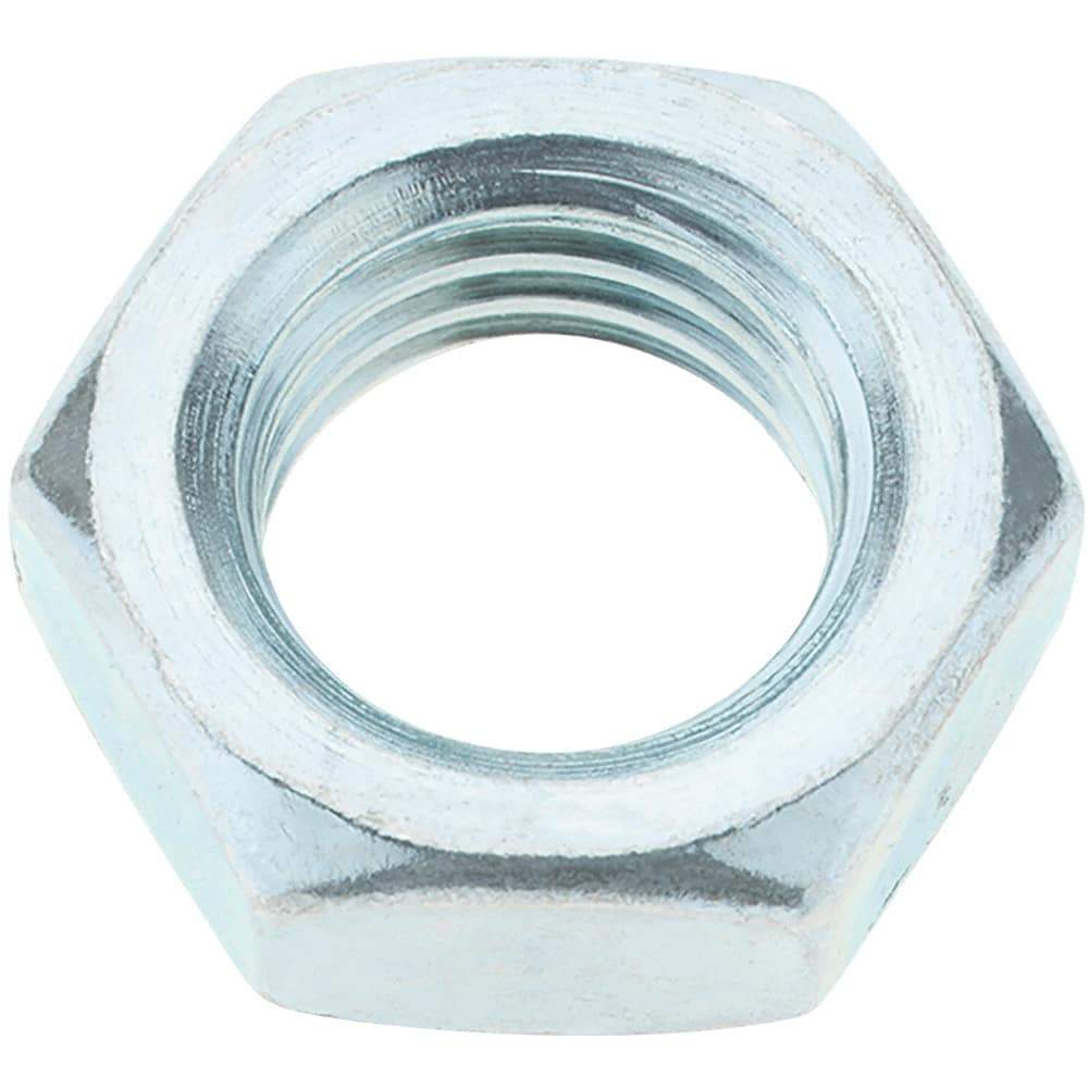 Value Collection - 7/8-9 UNC Steel Right Hand Hex Jam Nut - 1-5/16" Across Flats, 0.4844" High, Zinc-Plated Finish - Apex Tool & Supply