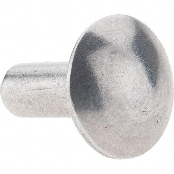 Value Collection - 3/16" Body Diam, Brazier Aluminum Solid Rivet - 1/2" Length Under Head - Apex Tool & Supply