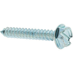 Value Collection - #10 Hex Washer Head Slotted Sheet Metal Screw - Steel, 1-1/4" Length Under Head, Grade 2 - Apex Tool & Supply