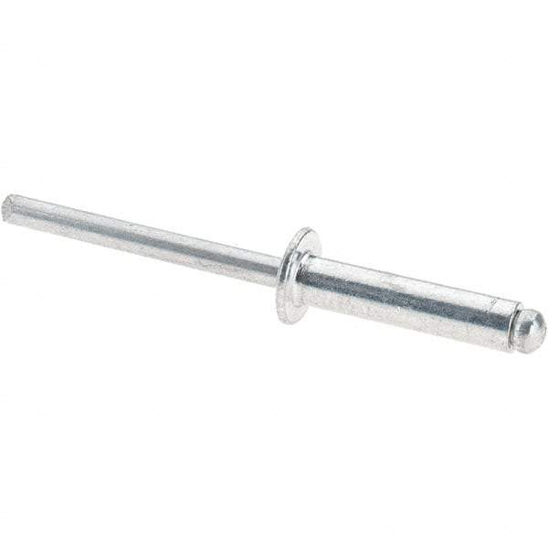 Value Collection - Size 610 Dome Head Aluminum Open End Blind Rivet - Aluminum Mandrel, 0.501" to 5/8" Grip, 3/8" Head Diam, 0.192" to 0.198" Hole Diam, 0.825" Length Under Head, 3/16" Body Diam - Apex Tool & Supply