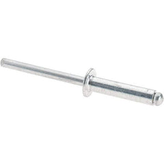 Value Collection - Size 610 Dome Head Aluminum Open End Blind Rivet - Aluminum Mandrel, 0.501" to 5/8" Grip, 3/8" Head Diam, 0.192" to 0.198" Hole Diam, 0.825" Length Under Head, 3/16" Body Diam - Apex Tool & Supply
