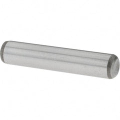 Value Collection - 1/4" Diam x 1-1/4" Pin Length Grade 8 Alloy Steel Standard Dowel Pin - C 50-58 Hardness, 12,800 Lb Breaking Strength, 1 Beveled & 1 Rounded End - Apex Tool & Supply