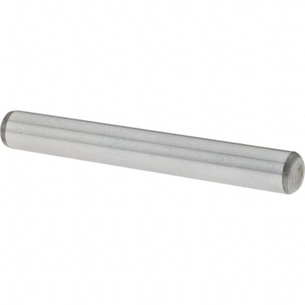 Value Collection - 1/4" Diam x 2" Pin Length Grade 8 Alloy Steel Standard Dowel Pin - C 50-58 Hardness, 12,800 Lb Breaking Strength, 1 Beveled & 1 Rounded End - Apex Tool & Supply