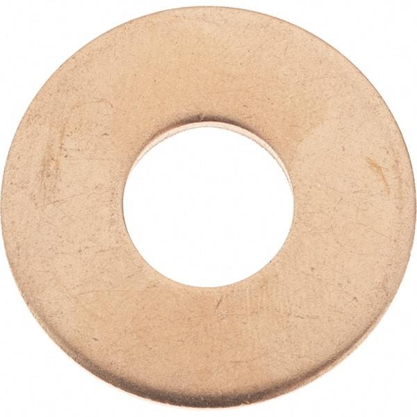 Value Collection - 1/2" Screw, Copper Standard Flat Washer - 0.563" ID x 1-3/8" OD, 0.091" Thick, Plain Finish - Apex Tool & Supply