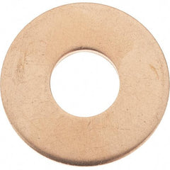 Value Collection - 1/2" Screw, Copper Standard Flat Washer - 0.563" ID x 1-3/8" OD, 0.091" Thick, Plain Finish - Apex Tool & Supply