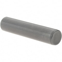 Value Collection - 3/8" Diam x 1-3/4" Pin Length Grade 8 Alloy Steel Standard Dowel Pin - Bright Finish, C 47-58 & C 60 (Surface) Hardness, 16,550 Lb (Single Shear), 33,100 Lb (Double Shear) Breaking Strength, 1 Beveled & 1 Rounded End - Apex Tool & Supply