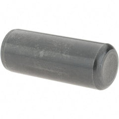 Value Collection - 1/2" Diam x 1-1/4" Pin Length Grade 8 Alloy Steel Standard Dowel Pin - Bright Finish, C 47-58 & C 60 (Surface) Hardness, 29,450 Lb (Single Shear), 58,900 Lb (Double Shear) Breaking Strength, 1 Beveled & 1 Rounded End - Apex Tool & Supply