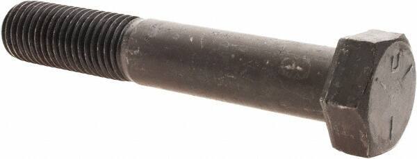 Value Collection - 1-8 UNC, 6" Length Under Head Hex Head Cap Screw - Partially Threaded, Grade 5 Steel, Uncoated, 1-1/2" Hex - Apex Tool & Supply