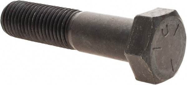 Value Collection - 1-8 UNC, 4-1/2" Length Under Head Hex Head Cap Screw - Partially Threaded, Grade 5 Steel, Uncoated, 1-1/2" Hex - Apex Tool & Supply