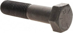 Value Collection - 1-8 UNC, 4-1/2" Length Under Head Hex Head Cap Screw - Partially Threaded, Grade 5 Steel, Uncoated, 1-1/2" Hex - Apex Tool & Supply