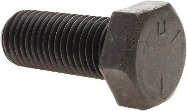 Value Collection - 1-8 UNC, 2-1/2" Length Under Head Hex Head Cap Screw - Fully Threaded, Grade 5 Steel, Uncoated, 1-1/2" Hex - Apex Tool & Supply