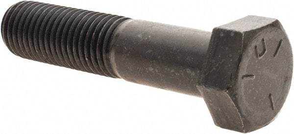 Value Collection - 7/8-9 UNC, 4" Length Under Head Hex Head Cap Screw - Partially Threaded, Grade 5 Steel, Uncoated, 1-5/16" Hex - Apex Tool & Supply
