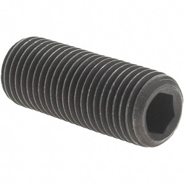 Value Collection - 3/8-24 UNF, 1" OAL, Cup Point Set Screw - Grade 8 Alloy Steel, 3/16" Key - Apex Tool & Supply