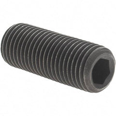 Value Collection - 3/8-24 UNF, 1" OAL, Cup Point Set Screw - Grade 8 Alloy Steel, 3/16" Key - Apex Tool & Supply