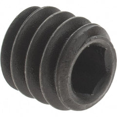 Value Collection - 1/4-20 UNC, 1/4" OAL, Cup Point Set Screw - Grade 8 Alloy Steel, 1/8" Key - Apex Tool & Supply
