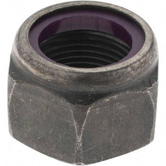 Value Collection - 1-14 UNF Grade 8 Hex Lock Nut with Nylon Insert - 1-7/16" Width Across Flats, 1-3/64" High, Uncoated - Apex Tool & Supply