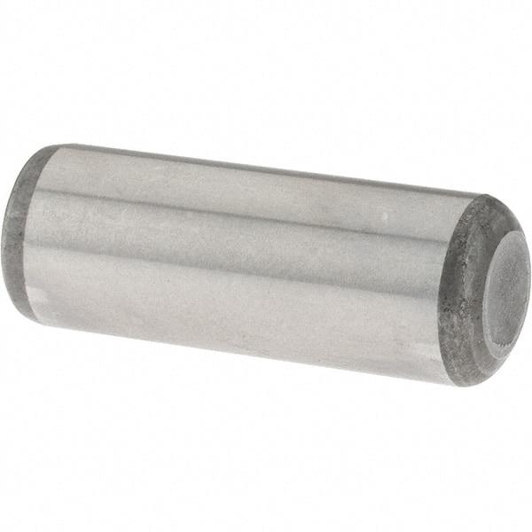 Value Collection - 3/8" Diam x 1" Pin Length Grade 8 Alloy Steel Standard Dowel Pin - C 50-58 Hardness, 28,700 Lb Breaking Strength, 1 Beveled & 1 Rounded End - Apex Tool & Supply