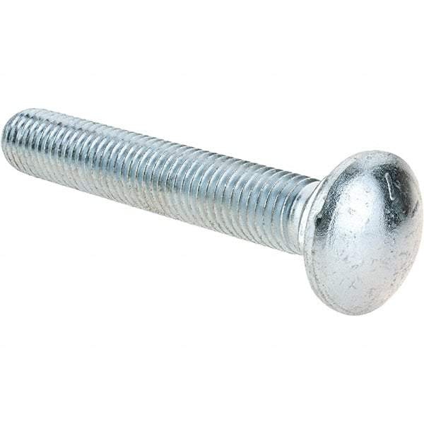 Value Collection - 5/8-11 UNC 4" Length Under Head, Standard Square Neck, Carriage Bolt - Grade 8 Alloy Steel, Zinc-Plated Clear Chromate Finish - Apex Tool & Supply