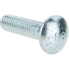 Value Collection - 1/2-13 UNC 2" Length Under Head, Standard Square Neck, Carriage Bolt - Grade 8 Alloy Steel, Zinc-Plated Clear Chromate Finish - Apex Tool & Supply