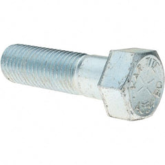 Value Collection - 1-8 UNC, 3-1/2" Length Under Head Hex Head Cap Screw - Partially Threaded, Grade 8 Alloy Steel, Zinc-Plated Finish, 1-1/2" Hex - Apex Tool & Supply