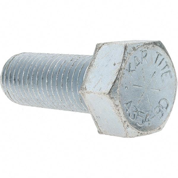 Value Collection - 1-8 UNC, 2-1/2" Length Under Head Hex Head Cap Screw - Fully Threaded, Grade 8 Alloy Steel, Zinc-Plated Finish, 1-1/2" Hex - Apex Tool & Supply