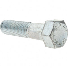 Value Collection - 7/8-9 UNC, 3-1/2" Length Under Head Hex Head Cap Screw - Partially Threaded, Grade 8 Alloy Steel, Zinc-Plated Finish, 1-5/16" Hex - Apex Tool & Supply