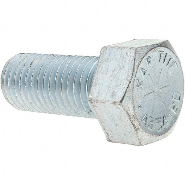Value Collection - 7/8-9 UNC, 2" Length Under Head Hex Head Cap Screw - Fully Threaded, Grade 8 Alloy Steel, Zinc-Plated Finish, 1-5/16" Hex - Apex Tool & Supply