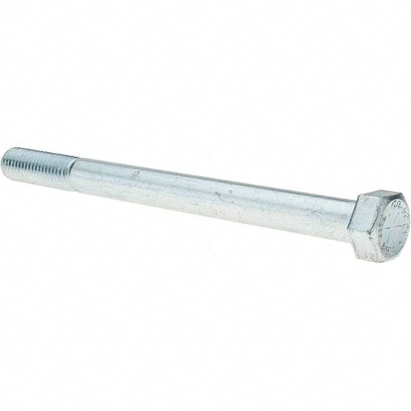Value Collection - 5/8-11 UNC, 8" Length Under Head Hex Head Cap Screw - Partially Threaded, Grade 8 Alloy Steel, Zinc-Plated Finish, 15/16" Hex - Apex Tool & Supply
