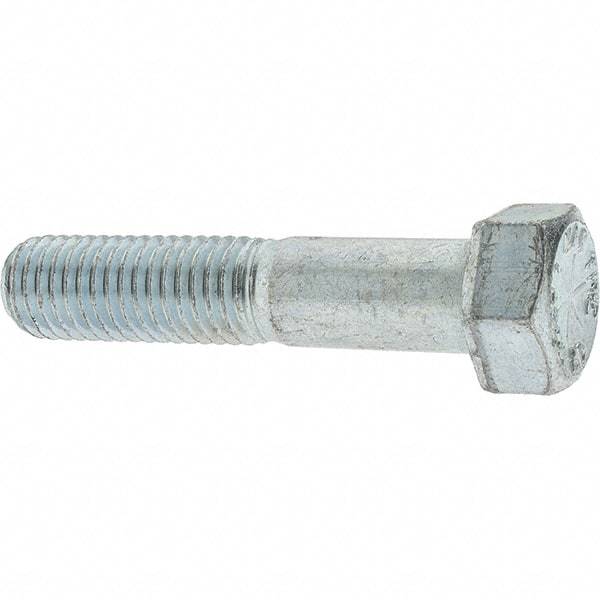 Value Collection - 5/8-11 UNC, 3" Length Under Head Hex Head Cap Screw - Partially Threaded, Grade 8 Alloy Steel, Zinc-Plated Finish, 15/16" Hex - Apex Tool & Supply