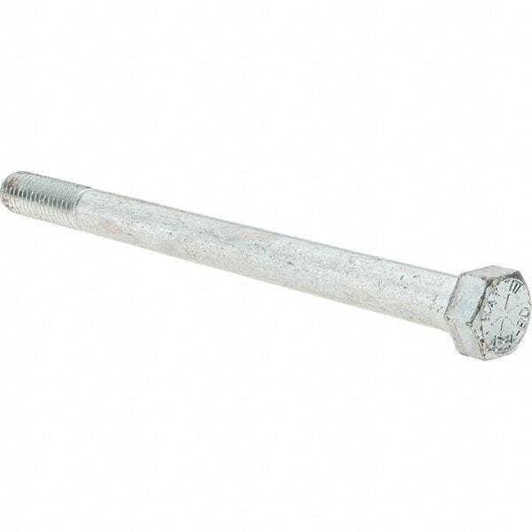 Value Collection - 7/16-14 UNC, 6" Length Under Head Hex Head Cap Screw - Partially Threaded, Grade 8 Alloy Steel, Zinc-Plated Finish, 5/8" Hex - Apex Tool & Supply