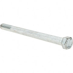 Value Collection - 7/16-14 UNC, 6" Length Under Head Hex Head Cap Screw - Partially Threaded, Grade 8 Alloy Steel, Zinc-Plated Finish, 5/8" Hex - Apex Tool & Supply