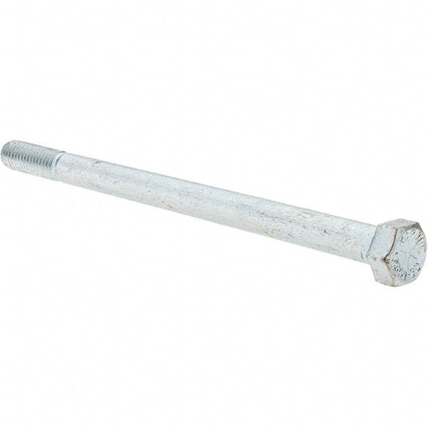 Value Collection - 3/8-16 UNC, 6" Length Under Head Hex Head Cap Screw - Partially Threaded, Grade 8 Alloy Steel, Zinc-Plated Finish, 9/16" Hex - Apex Tool & Supply