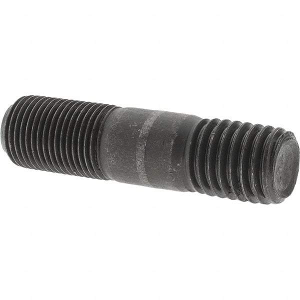 Value Collection - 5/8-18 Long Thread, 5/8-11 Short Thread, 2-1/2" OAL Unequal Double Threaded Stud - Steel, Uncoated, 1" Long Thread Length, 3/4" Short Thread Length - Apex Tool & Supply