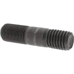 Value Collection - 5/8-18 Long Thread, 5/8-11 Short Thread, 2-1/2" OAL Unequal Double Threaded Stud - Steel, Uncoated, 1" Long Thread Length, 3/4" Short Thread Length - Apex Tool & Supply