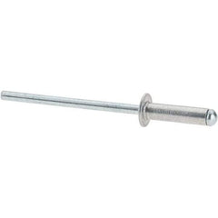 Value Collection - Size 45 Dome Head Aluminum Open End Blind Rivet - Steel Mandrel, 0.251" to 0.312" Grip, 1/4" Head Diam, 0.129" to 0.133" Hole Diam, 0.462" Length Under Head, 1/8" Body Diam - Apex Tool & Supply