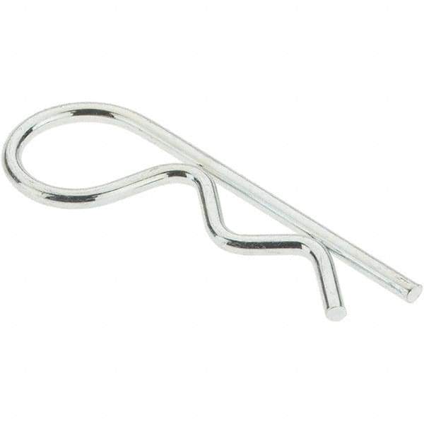 Value Collection - 3/16 to 1/4" Shaft Diam, 15/16" Long, 0.042" Wire Diam, Hair Pin Cotter - Grade 2 Spring Steel, Plain Steel Finish - Apex Tool & Supply