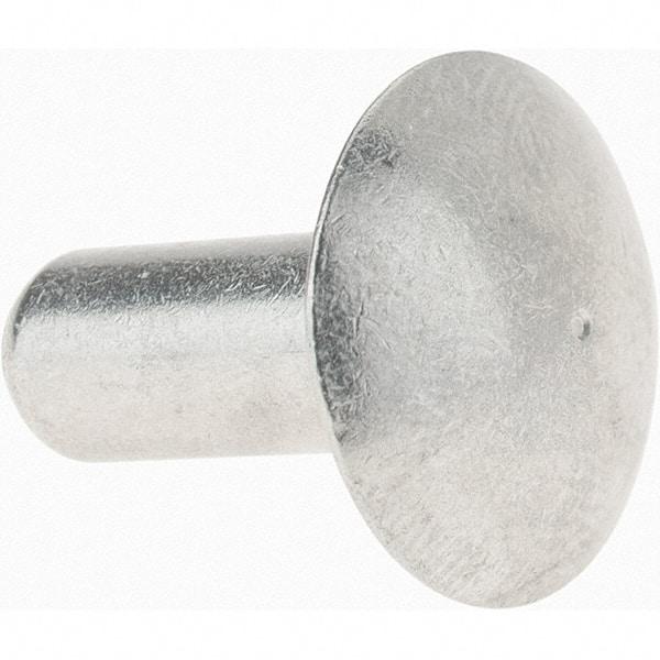 Value Collection - 1/4" Body Diam, Brazier Aluminum Solid Rivet - 5/8" Length Under Head - Apex Tool & Supply