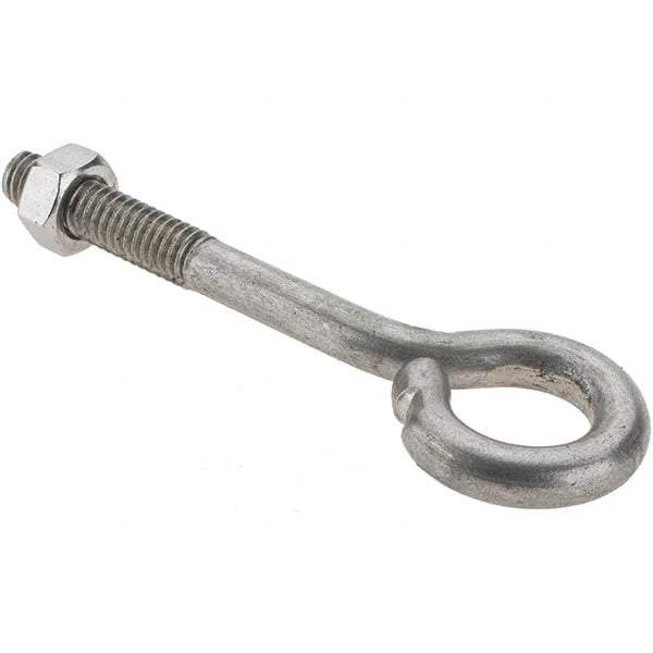 Value Collection - 5/16-18, Stainless Steel Wire Turned Open Eye Bolt - 1-1/4" Thread Length, 5/8" ID, 2-1/2" Shank Length - Apex Tool & Supply