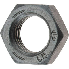 Value Collection - 3/8-24 UNF Steel Left Hand Hex Jam Nut - 9/16" Across Flats, 0.2188" High, Zinc Clear Finish - Apex Tool & Supply
