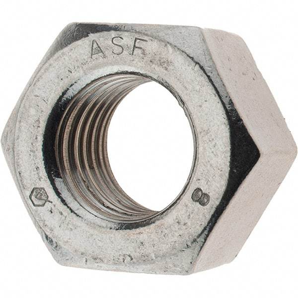 Value Collection - 7/8-9 UNC Stainless Steel Right Hand Heavy Hex Nut - 1-7/16" Across Flats, 55/64" High - Apex Tool & Supply