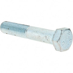 Value Collection - M14x2.00mm Metric Coarse, 80mm Length Under Head Hex Head Cap Screw - Partially Threaded, Grade 10.9 Steel, Zinc-Plated Finish, 22mm Hex - Apex Tool & Supply
