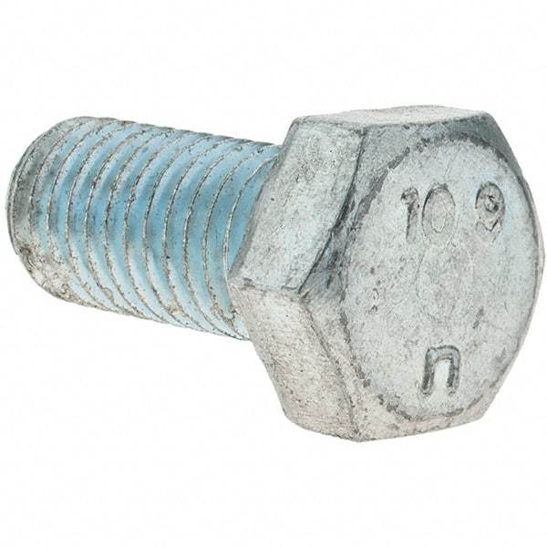 Value Collection - M14x2.00mm Metric Coarse, 30mm Length Under Head Hex Head Cap Screw - Fully Threaded, Grade 10.9 Steel, Zinc-Plated Finish, 22mm Hex - Apex Tool & Supply