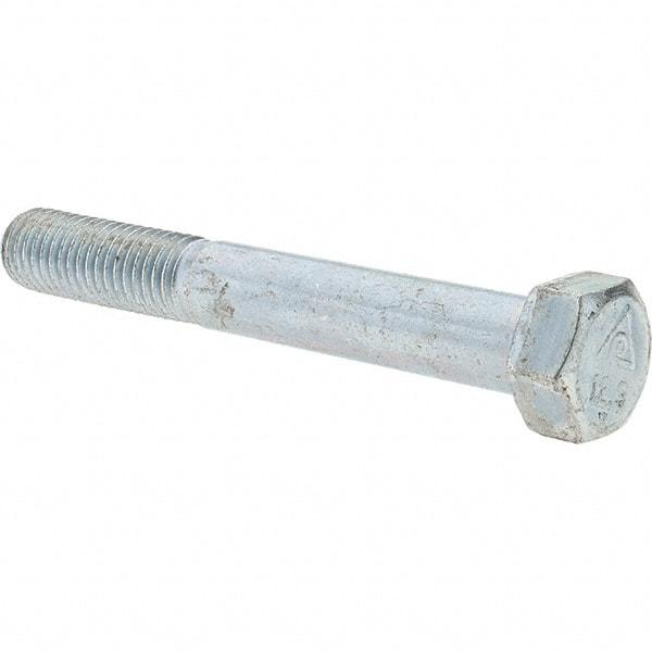 Value Collection - M12x1.75mm Metric Coarse, 90mm Length Under Head Hex Head Cap Screw - Partially Threaded, Grade 8.8 Steel, Zinc-Plated Finish, 19mm Hex - Apex Tool & Supply