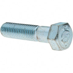 Value Collection - M12x1.75mm Metric Coarse, 50mm Length Under Head Hex Head Cap Screw - Partially Threaded, Grade 8.8 Steel, Zinc-Plated Finish, 19mm Hex - Apex Tool & Supply