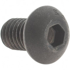 Value Collection - 3/8-16 UNC Hex Socket Drive, Button Screw - Alloy Steel, Black Oxide Finish, Fully Threaded, 5/8" Length Under Head - Apex Tool & Supply