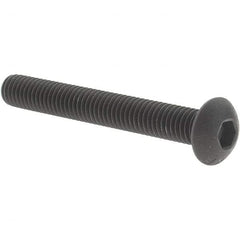 Value Collection - #10-32 UNF Hex Socket Drive, Button Screw - Alloy Steel, Black Oxide Finish, Fully Threaded, 1-1/2" Length Under Head - Apex Tool & Supply