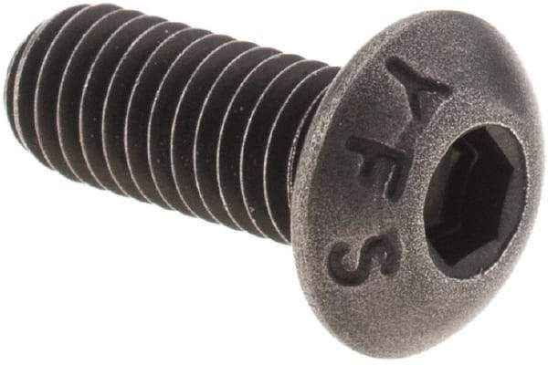 Value Collection - #10-32 UNF Hex Socket Drive, Button Screw - Alloy Steel, Black Oxide Finish, Fully Threaded, 1/2" Length Under Head - Apex Tool & Supply